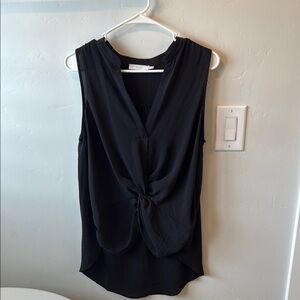 Lush Black Tie Front Tank Top